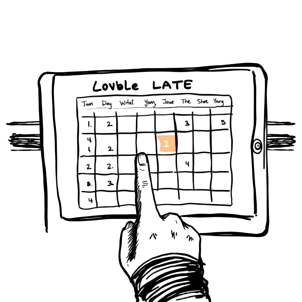 Booking calendar tablet