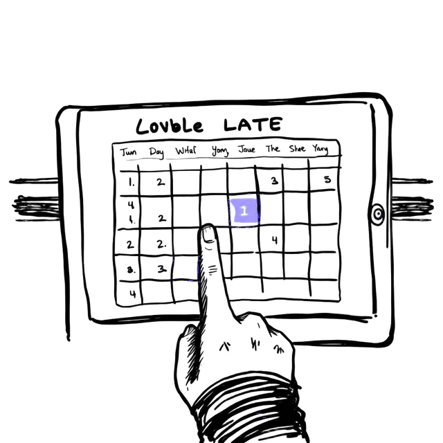 Booking calendar tablet