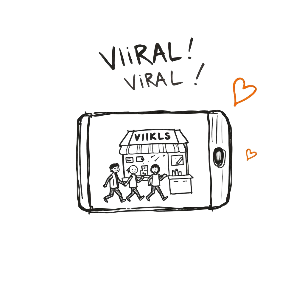Phone with viral TikTok hearts