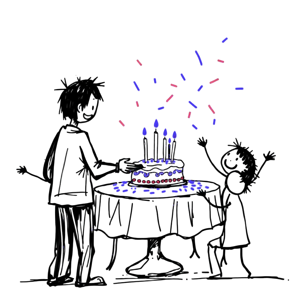 Birthday cake with confetti