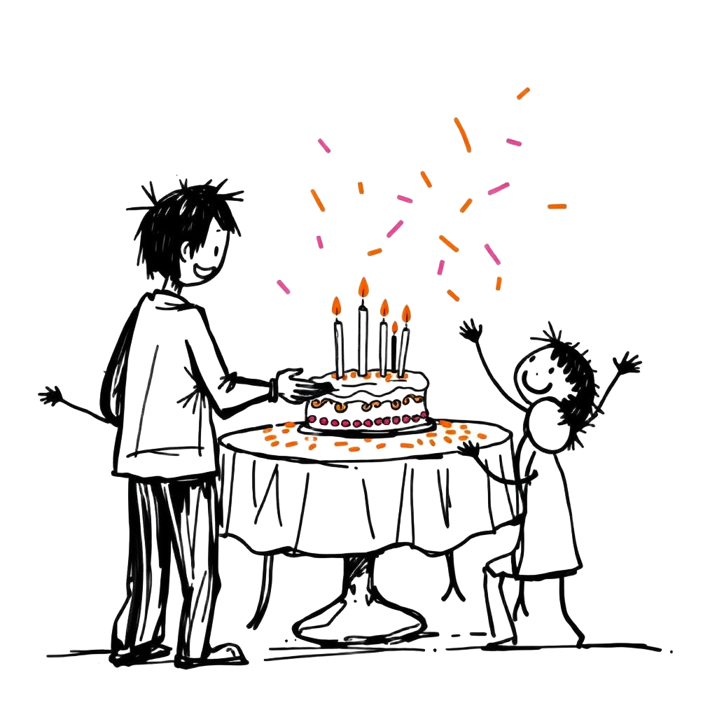 Birthday cake with confetti