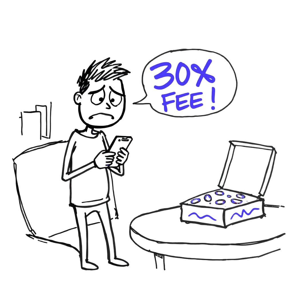 30% commission is eating you