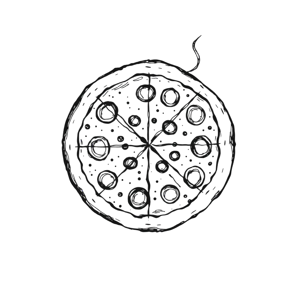 Pepperoni pizza viewed from above with steam