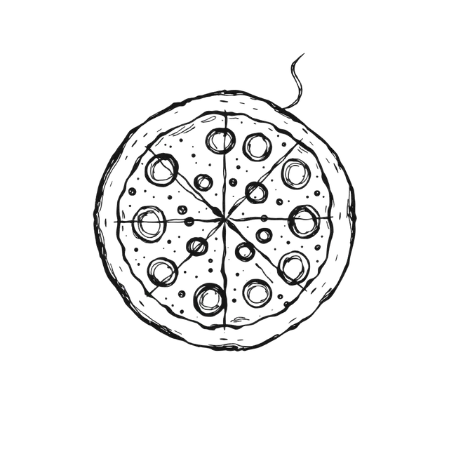 Pepperoni pizza viewed from above with steam