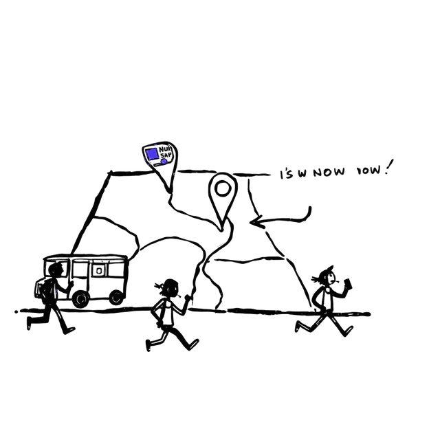 Map showing truck moved to new location